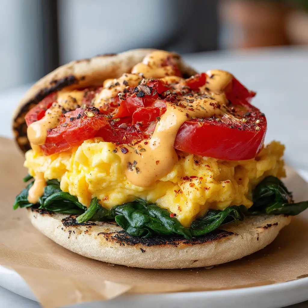 Make-Ahead Breakfast Sandwiches with Cheddar and Spicy Mayo