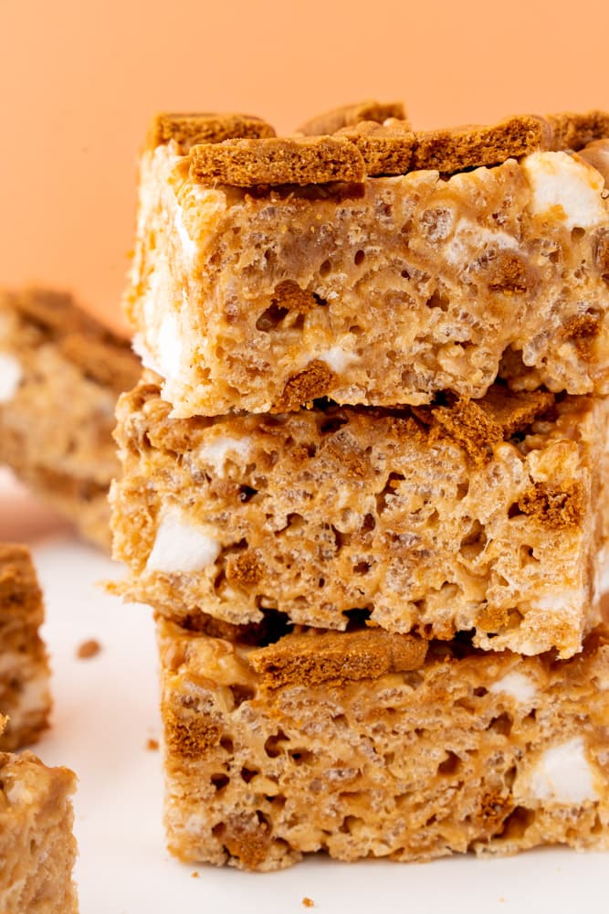 Biscoff Rice Krispie Treats with Cookie Butter and Cookies