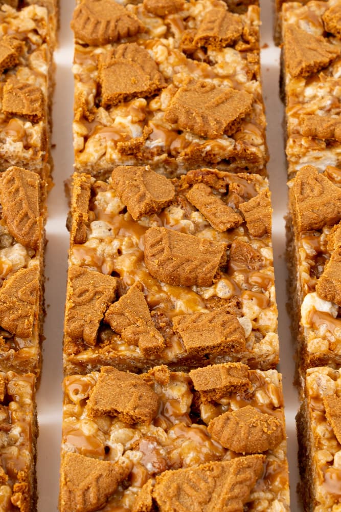Biscoff Rice Krispie Treats with Cookie Butter and Cookies