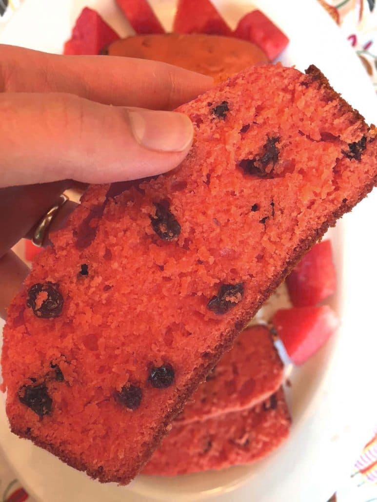 Watermelon Bread With Fresh Watermelon