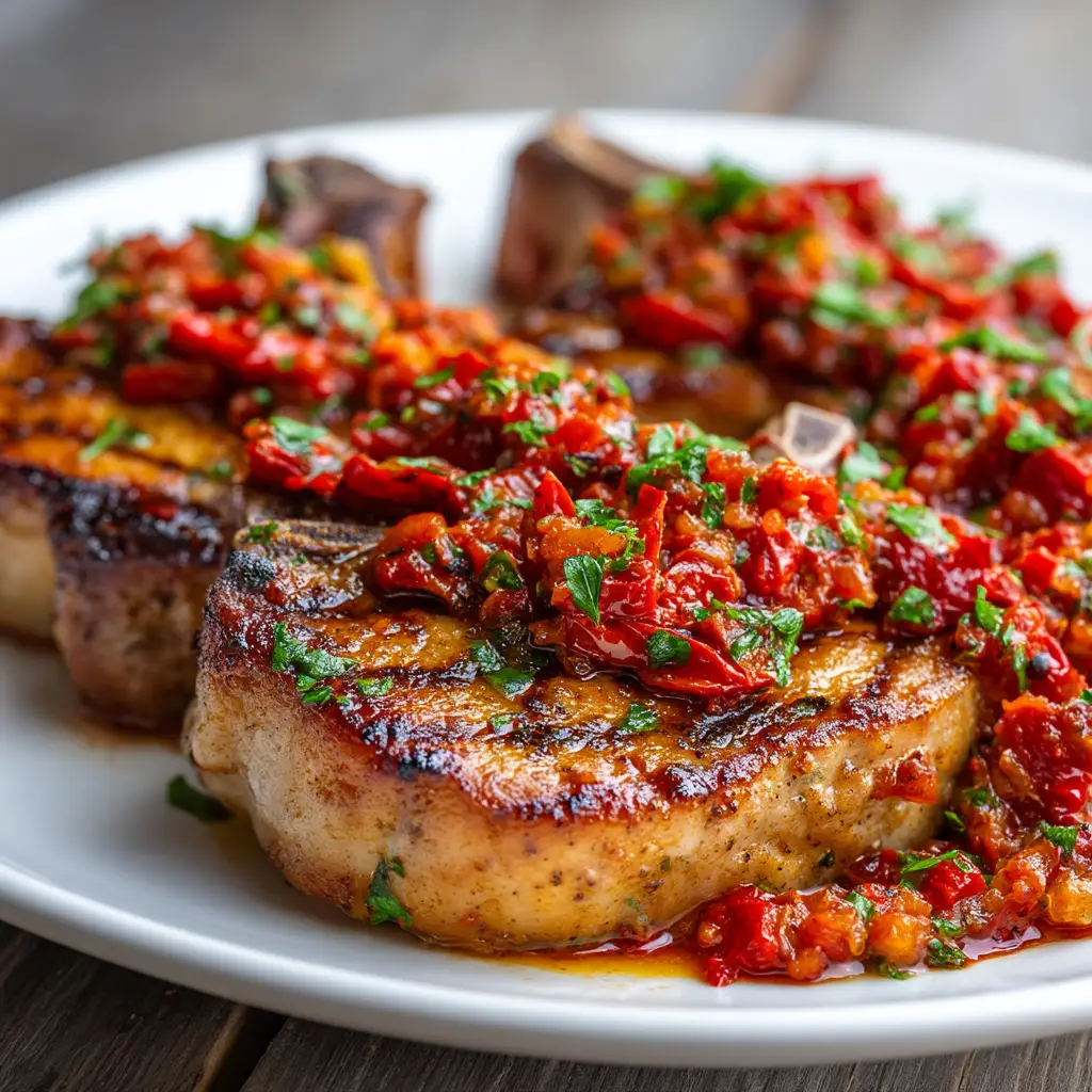 Sicilian Pork Chops with Parmesan Herb Crust