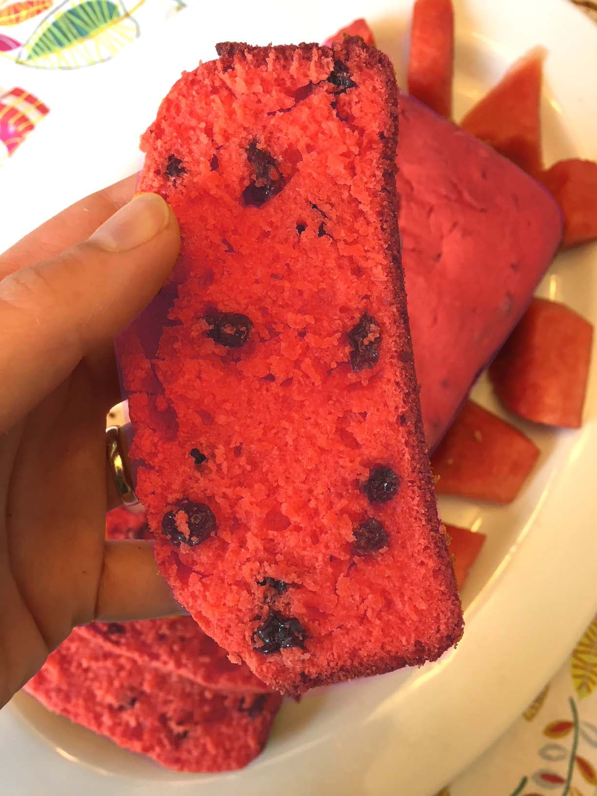 Watermelon Bread With Fresh Watermelon