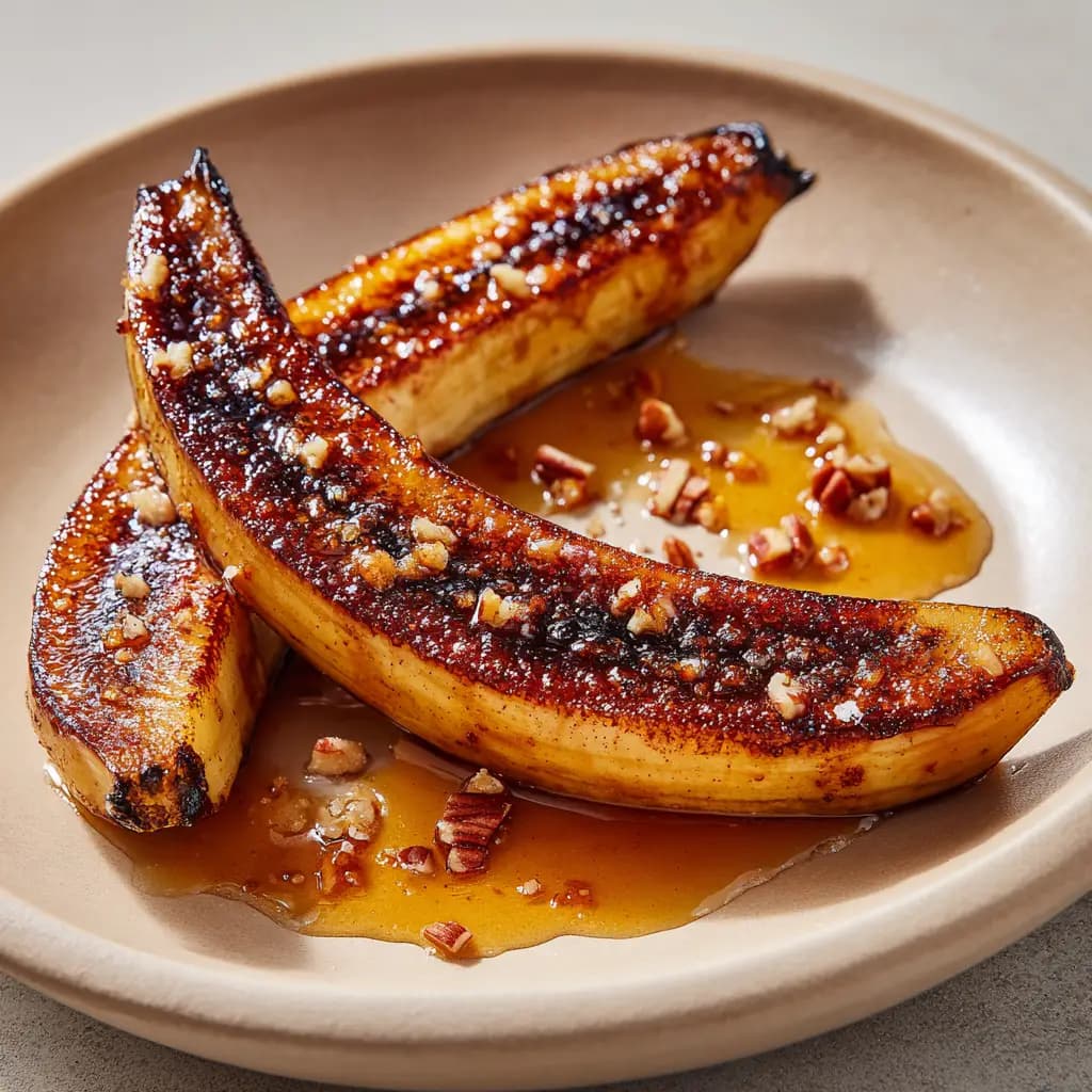 Air Fryer Caramelized Bananas with Brown Sugar and Pecans