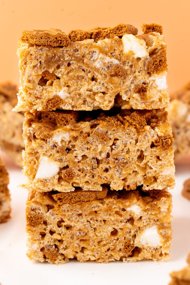 Biscoff Rice Krispie Treats with Cookie Butter and Cookies