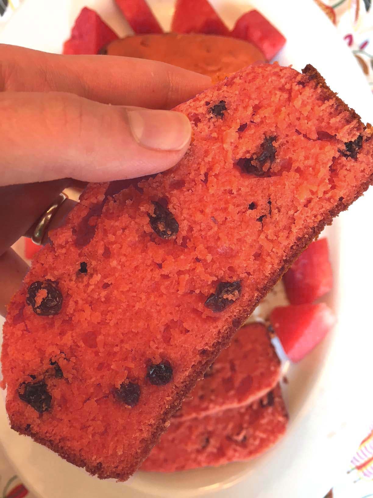 Watermelon Bread With Fresh Watermelon