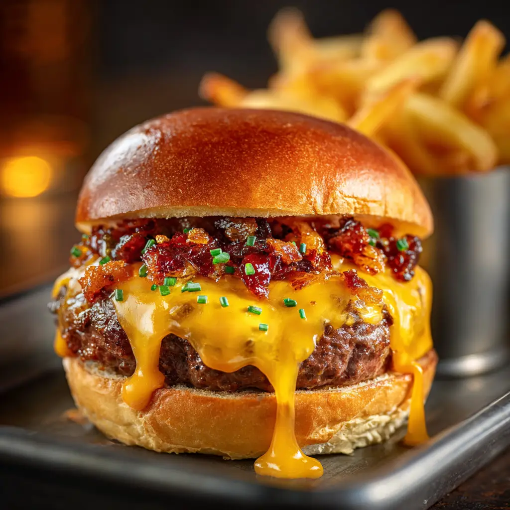 Bacon Jam Cheeseburger Sliders with Sharp Cheddar
