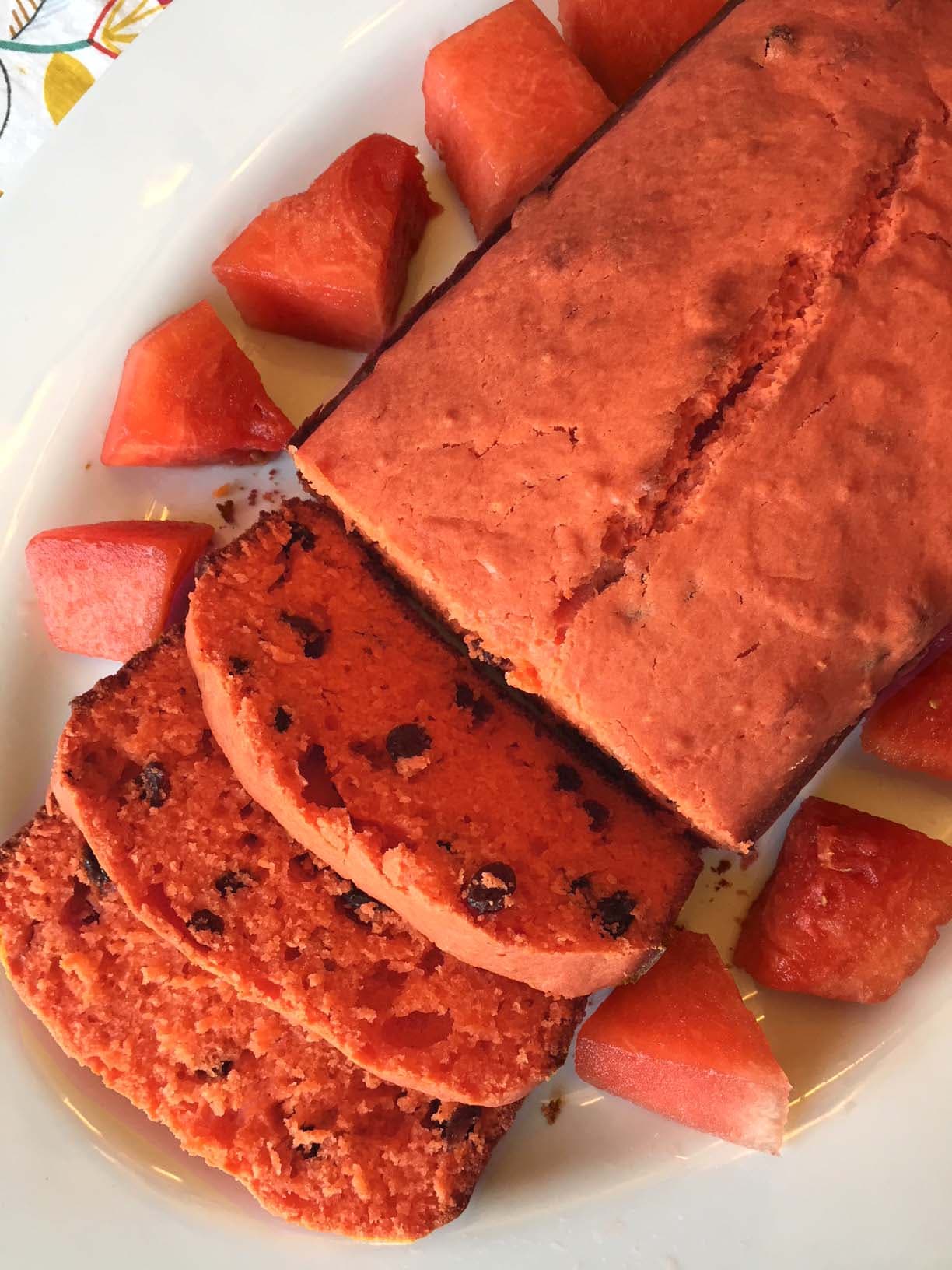 Watermelon Bread With Fresh Watermelon
