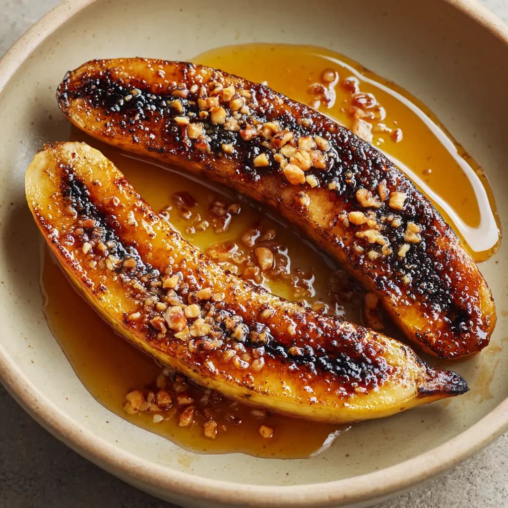 Air Fryer Caramelized Bananas with Brown Sugar and Pecans