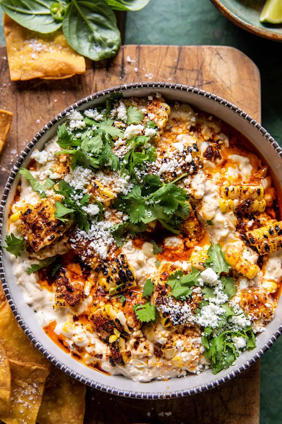 Mexican Street Corn Dip with Chili Butter and Cotija