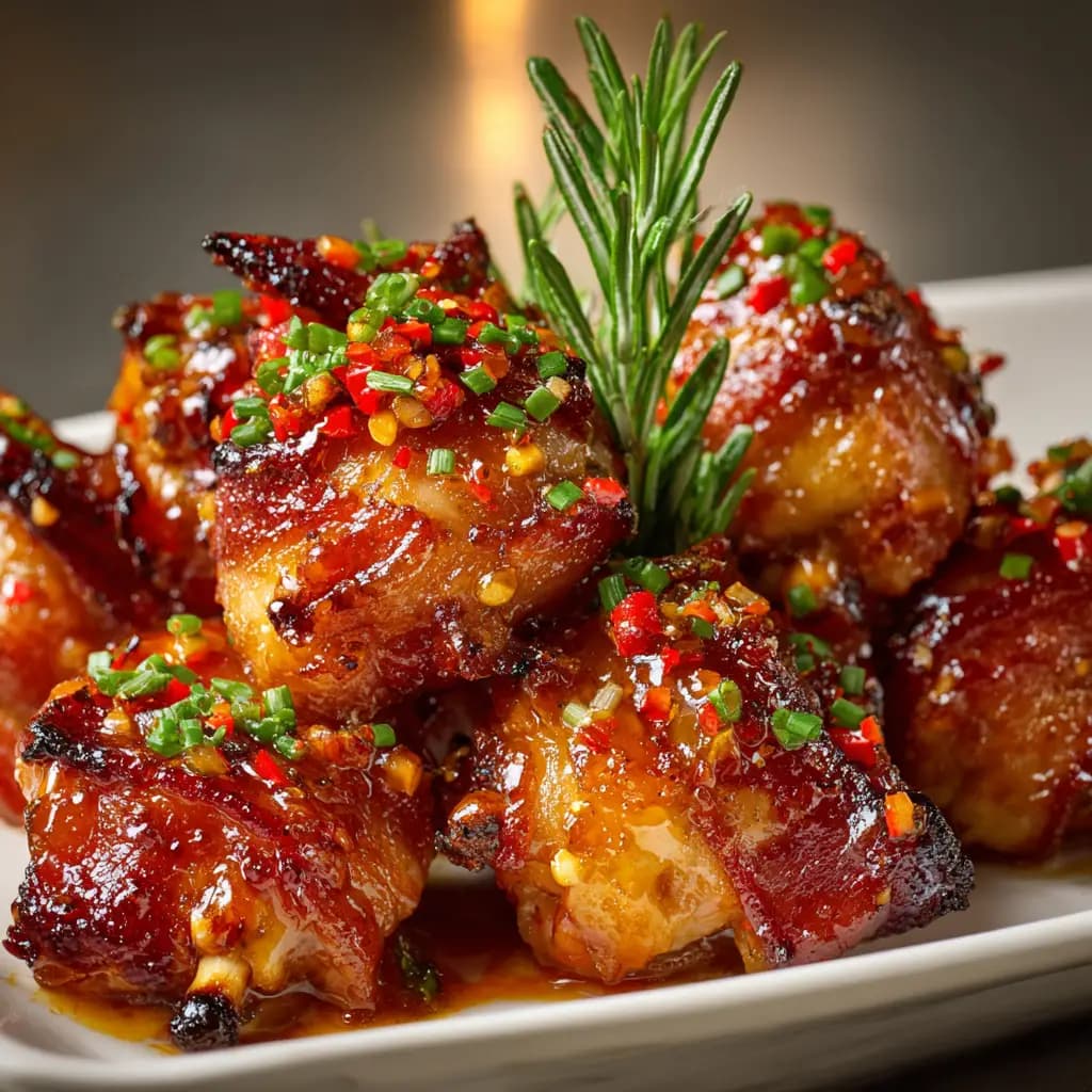 Sweet Chili Bacon Lollipops with Brown Sugar Glaze